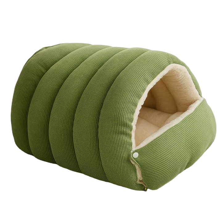 The Den Bed — Semi-Enclosed Cat Cave for Winter Warmth