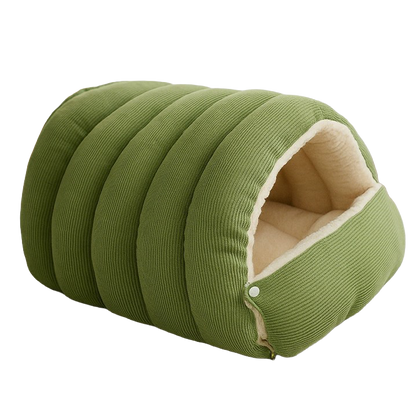 The Den Bed — Semi-Enclosed Cat Cave for Winter Warmth