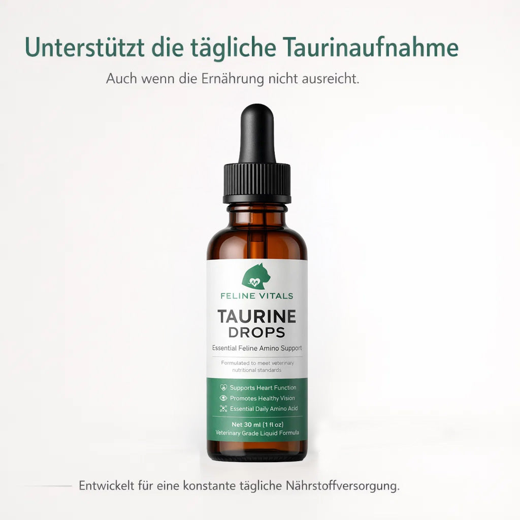 Feline Vitals™ Taurin-Tropfen — Tägliche Herz- & Augenunterstützung für Katzen